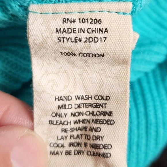 Soft Surroundings Tie Dye V Neck Sweater Aqua‎ Lavender Cotton Size S - Picture 9 of 10